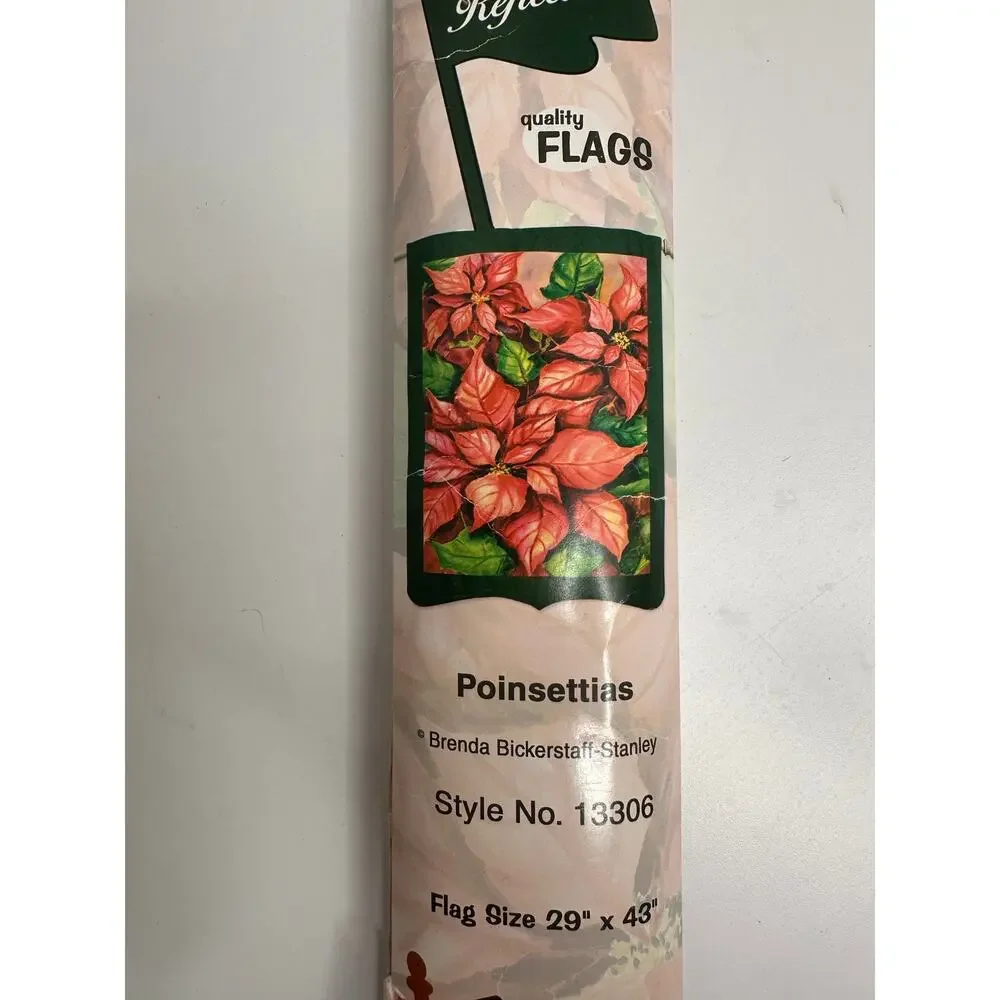 Evergreen Flags Poinsettia Outdoor Flag in Package 29